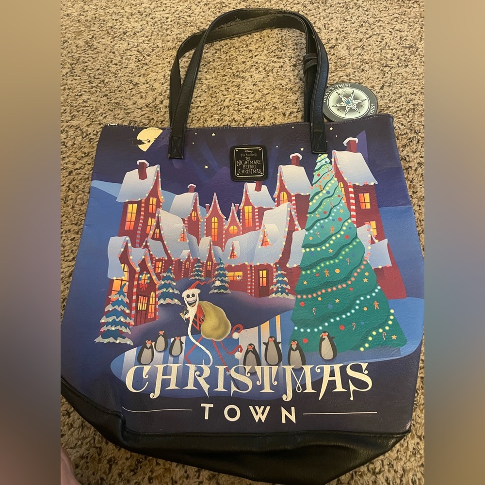 Disney Tim Burton’s Nightmare before Christmas tote Christmas town retired htf